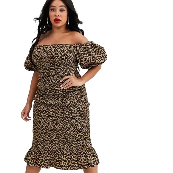 Cheetah leopard cotton stretch bodycon - Picture 4 of 4